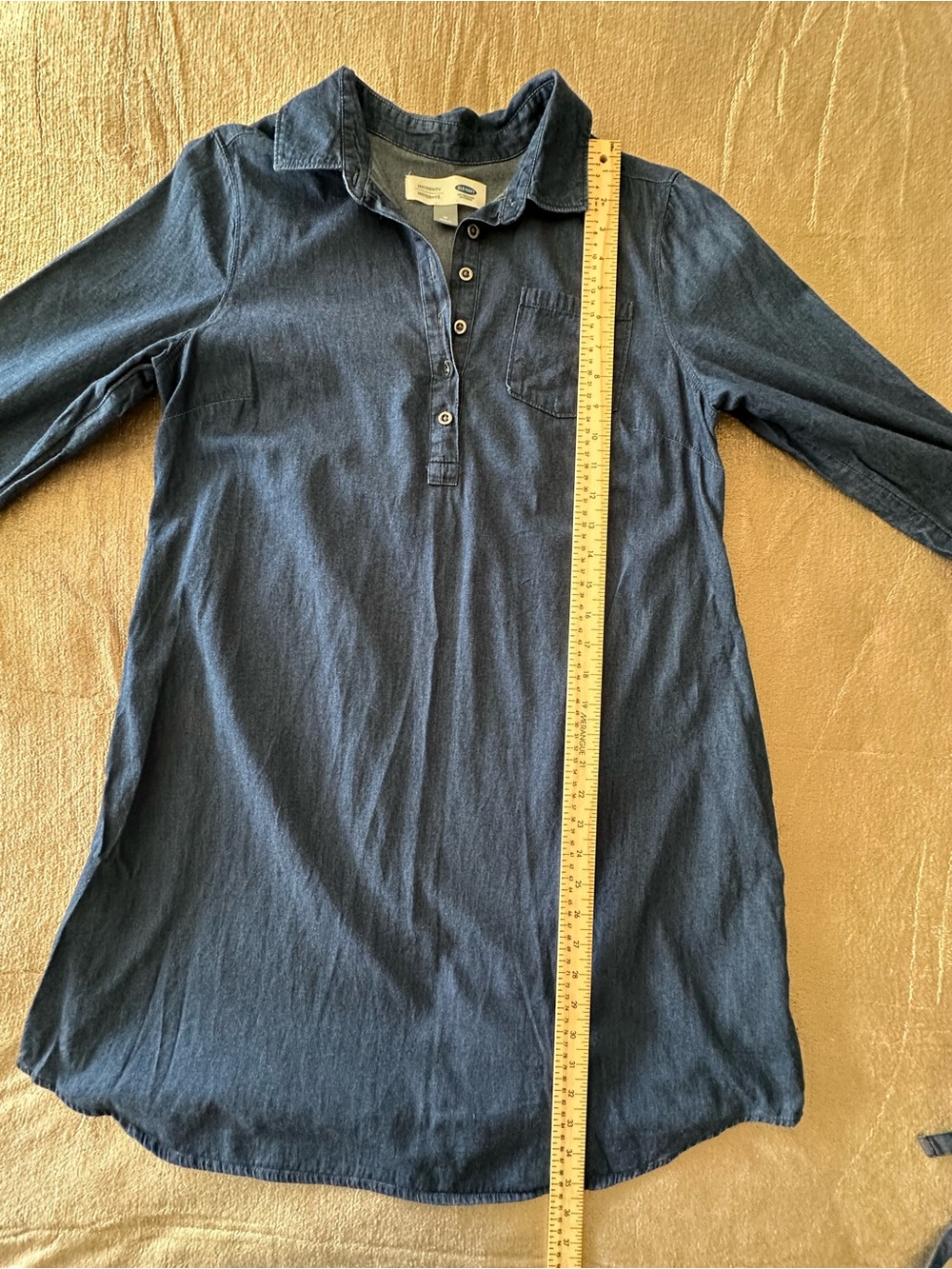 Old Navy Maternity Denim Chambray Shirt Dress Tunic Medium Lightweight Casual - Picture 10 of 13